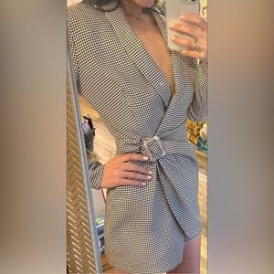 Zara Houndstooth Blazer Dress NWT